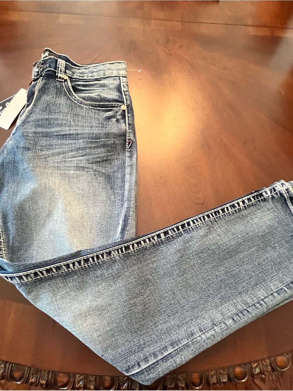 Straight-Leg Men's Jeans in Faded Blue Wash